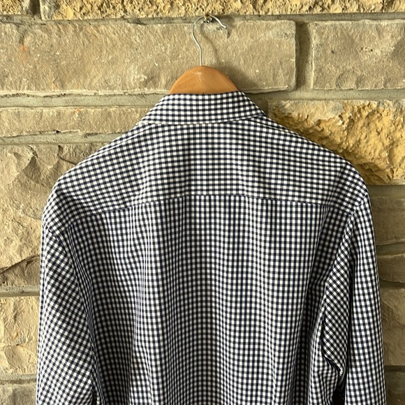 Kirkland Blue Gray and White Gingham Button Down Shirt size Large 16-16.5 32/33 - Picture 10 of 15